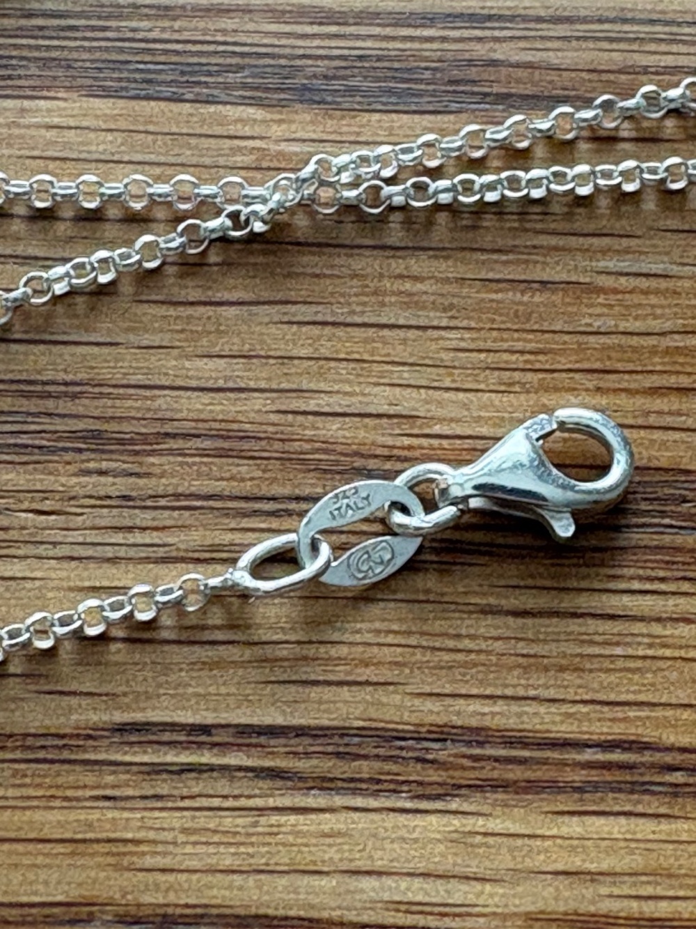 22 x 1.5mm Sterling Silver Rolo Chain, Marked .925 ITALY, 2.52 grams, Excellent